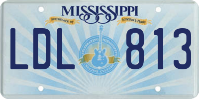 MS license plate LDL813