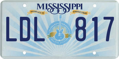 MS license plate LDL817