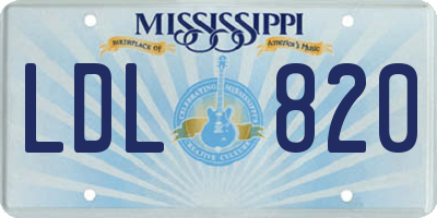 MS license plate LDL820