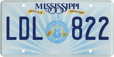 MS license plate LDL822
