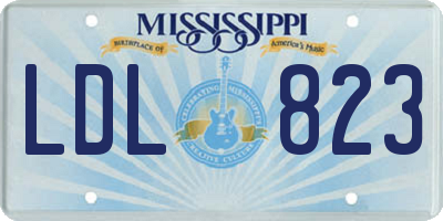 MS license plate LDL823