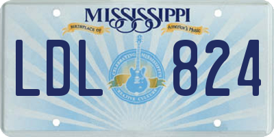 MS license plate LDL824