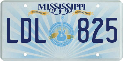 MS license plate LDL825