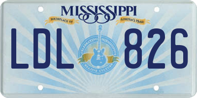 MS license plate LDL826