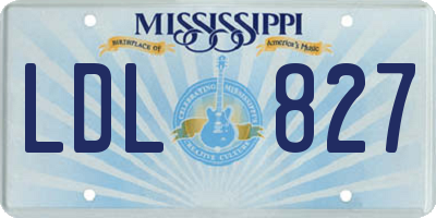 MS license plate LDL827