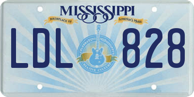 MS license plate LDL828