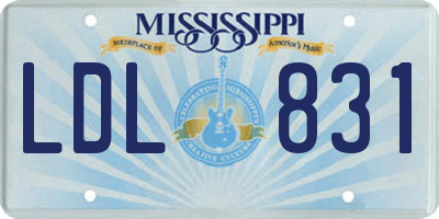 MS license plate LDL831