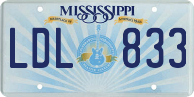 MS license plate LDL833