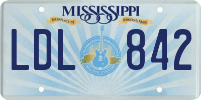 MS license plate LDL842