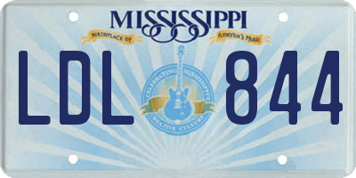 MS license plate LDL844