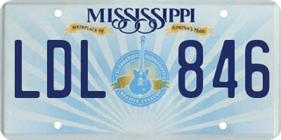 MS license plate LDL846