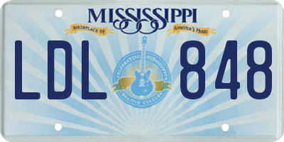 MS license plate LDL848