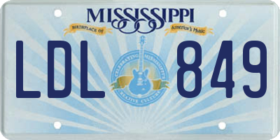 MS license plate LDL849
