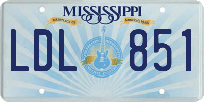 MS license plate LDL851
