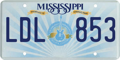 MS license plate LDL853