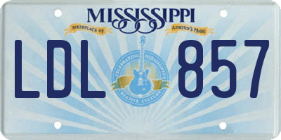 MS license plate LDL857