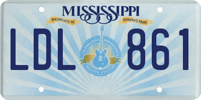 MS license plate LDL861