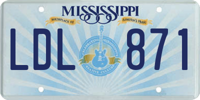 MS license plate LDL871
