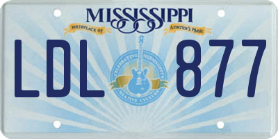 MS license plate LDL877