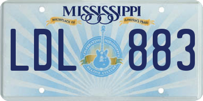 MS license plate LDL883