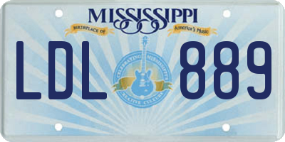 MS license plate LDL889