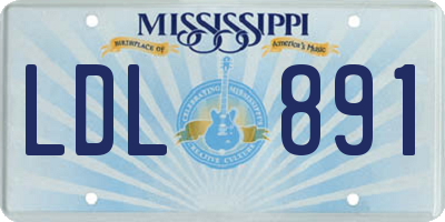 MS license plate LDL891