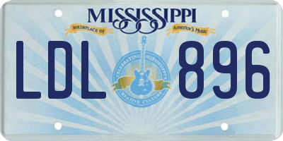 MS license plate LDL896