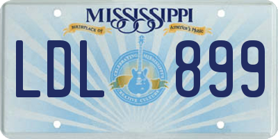 MS license plate LDL899