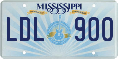 MS license plate LDL900