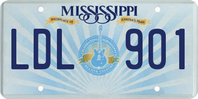 MS license plate LDL901