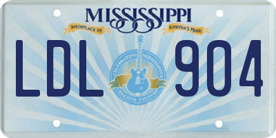 MS license plate LDL904