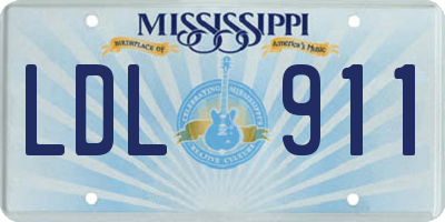 MS license plate LDL911