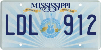 MS license plate LDL912