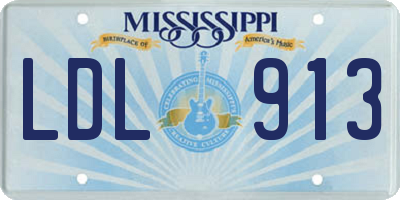 MS license plate LDL913