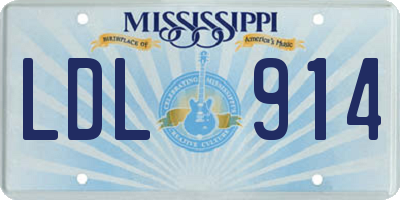 MS license plate LDL914