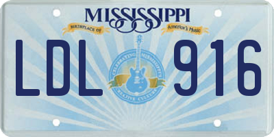 MS license plate LDL916