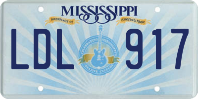 MS license plate LDL917