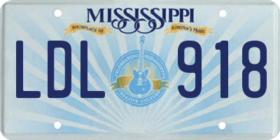 MS license plate LDL918