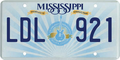 MS license plate LDL921