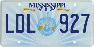 MS license plate LDL927