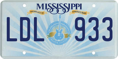 MS license plate LDL933