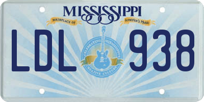 MS license plate LDL938