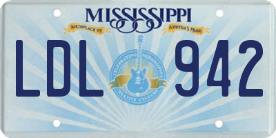 MS license plate LDL942