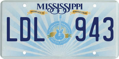 MS license plate LDL943