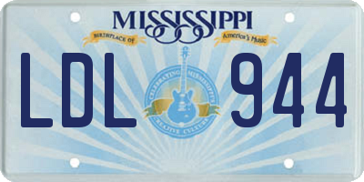 MS license plate LDL944