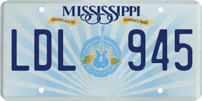 MS license plate LDL945