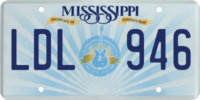 MS license plate LDL946
