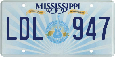 MS license plate LDL947