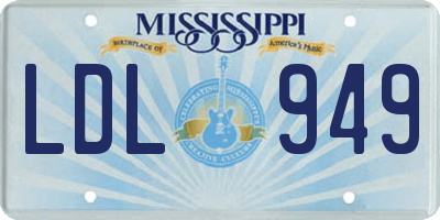 MS license plate LDL949
