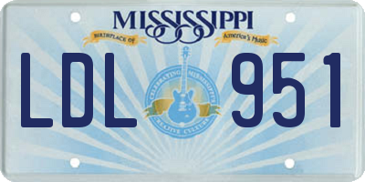 MS license plate LDL951